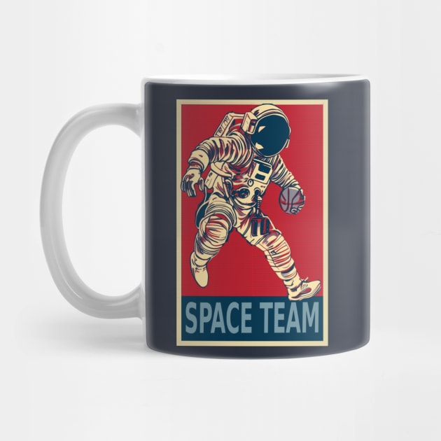 Space Team - Astronaut Playing Basketball by DesignArchitect
